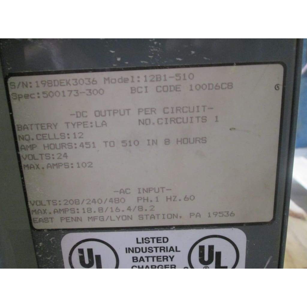 Deka 24V Electric Forklift Battery Charger 510AH 208/240/480 1ph - Chargers