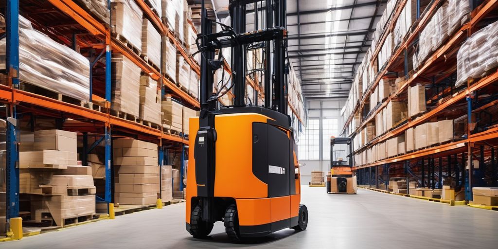 forklift in warehouse electric power