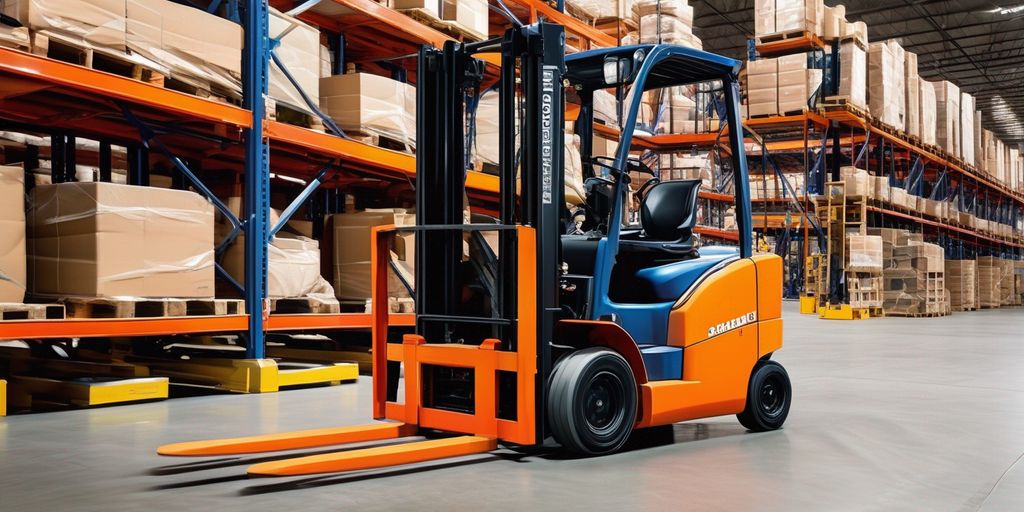 forklift operating safely handling loads in warehouse